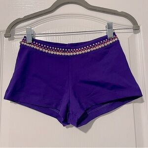 Capezio, Small, Purple, Rhinestoned Dance Short